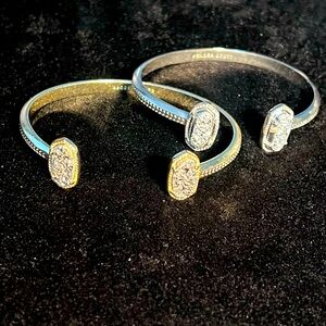 Kendra scott silver and gold drusy cuff bracelet